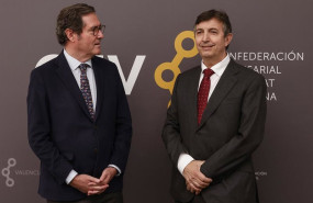 ep el presidente de ceoe antonio garamendi i junto al presidente de la confederacion empresarial de