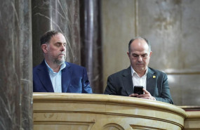 ep el presidente de erc oriol junqueras y el secretario general de junts jordi turull durante la ep el presidente de erc oriol junqueras y el secretario general de junts jordi turull durante la