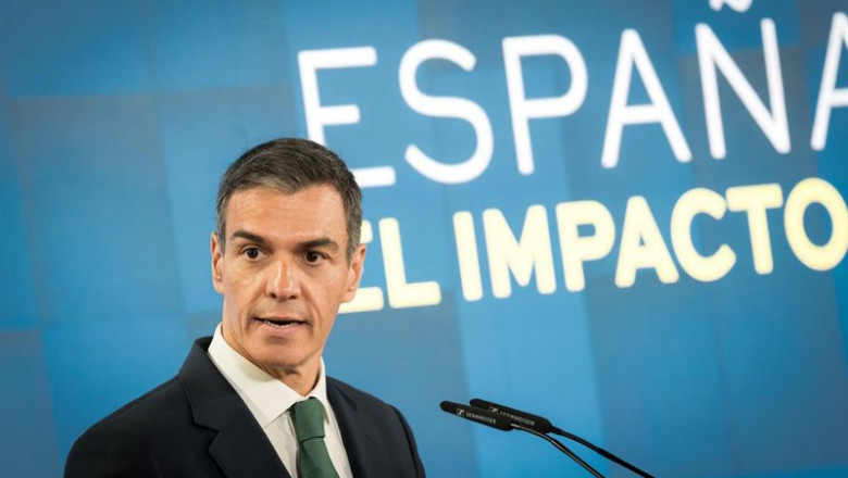 ep el presidente del gobierno pedro sanchez durante el acto espana verde y digital el impacto del