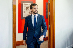 ep el presidente del pp pablo casado a su llegada a la rueda de prensa en la moncloa tras su reunion