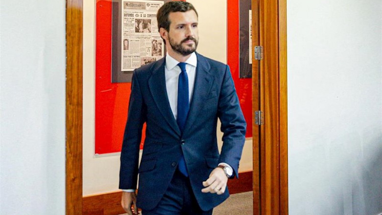 El presidente del PP, Pablo Casado a su llegada a la rueda de prensa en La Moncloa tras su reunión con el presidente del Gobierno en funciones, Pedro Sánchez, para analizar la situación en Cataluña tras la sentencia del juicio del 'procés', en Madrid (Esp | Ricardo Rubio - Europa Press ep el presidente del pp pablo casado a su llegada a la rueda de prensa en la moncloa tras su reunion