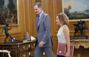 ep el rey felipe vi recibe en el palacio de la zarzuela a la presidenta del congreso de los