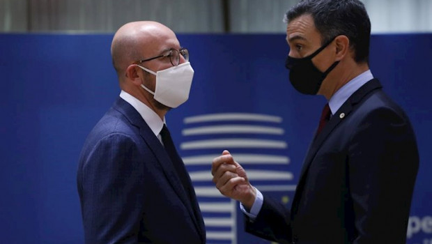 ep handout - 20 july 2020 belgium brussels european council president charles michel l talks with