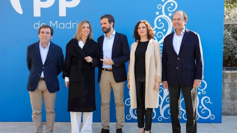 ep i-d el alcalde de madrid la esposa de pablo casado el presidente del pp la presidenta de la