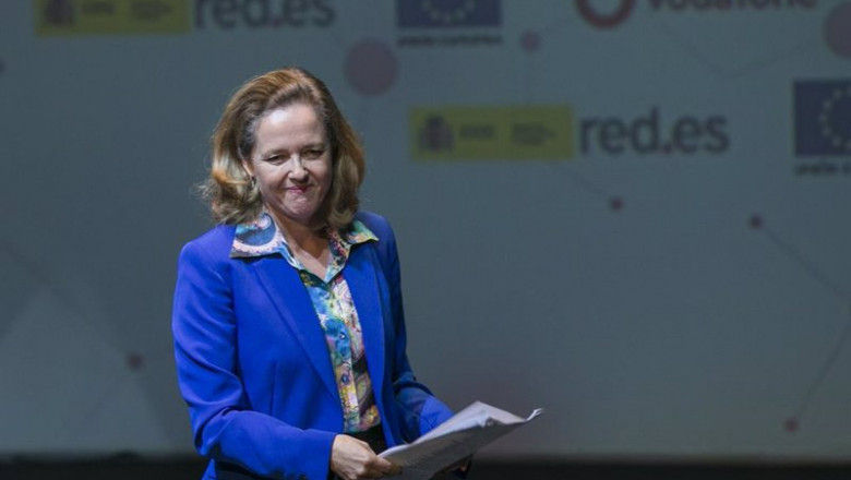 ep la ministra de asuntos economicos y transformacion digital nadia calvino tras su intervencion en ep la ministra de asuntos economicos y transformacion digital nadia calvino tras su intervencion en