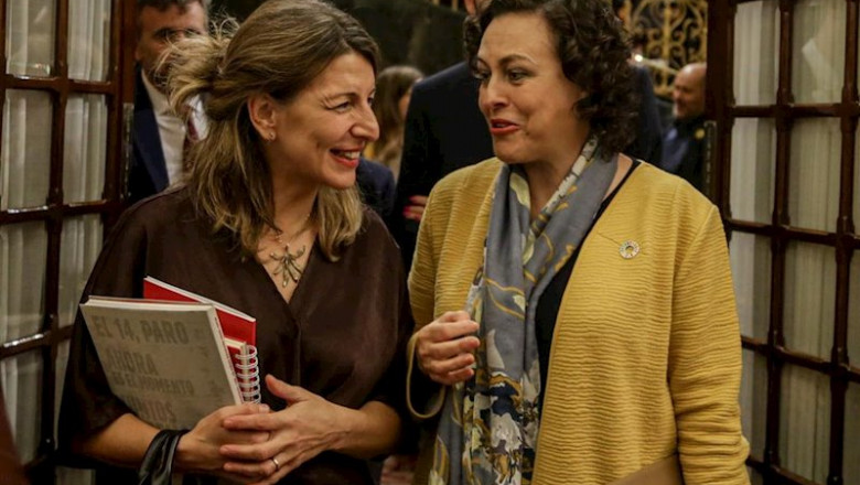 ep la ministra de trabajo y economia social yolanda diaz y la diputada del psoe y exministra de