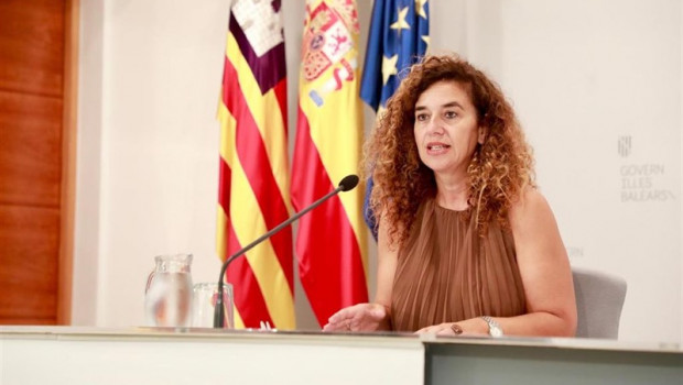 ep la portavoz del govern balear pilar costa durante la rueda de prensa de este viernes
