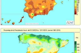 ep las lluvias acumuladas en espana entre el 1 d eoctubre y el 12 de noviembre superan en un 2 el