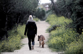 ep una mujer pasea a su perro