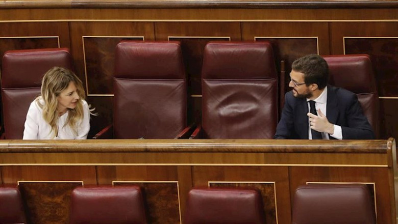 ep el lider del pp pablo casado y la portavoz de la misma formacion cayetana alvarez de toledo