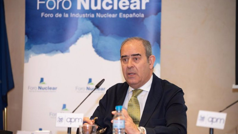 El presidente del Foro de la Energía Nuclear, Ignacio Araluce, presenta el Informe de Resultados nucleares de 2021 y perspectivas de futuro" en la sede de la Asociación de la Prensa de Madrid. | JORGEZORRILLA ep el presidente del foro de la energia nuclear ignacio araluce presenta el informe de resultados