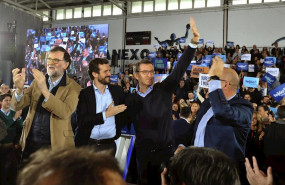 ep el presidente del gobierno mariano rajoy el presidente del pp pablo casado y el candidato popular