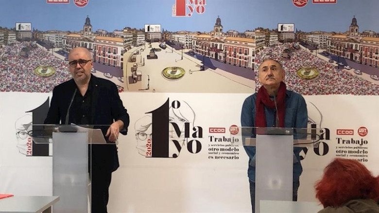 El secretario general de CCOO, Unai Sordo, y el de UGT, Pepe Álvarez | UGT ep el secretario general de ccoo unai sordo y el de ugt pepe alvarez 20200501133316