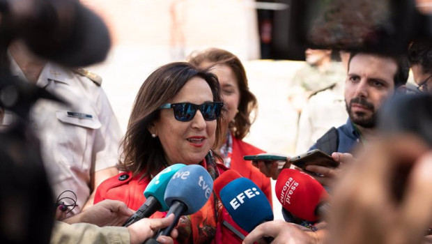 ep la ministra de defensa margarita robles ofrece declaraciones a los medios durante su visita al