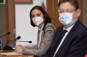 ep la ministra de industria comercio y turismo reyes maroto junto al presidente de la generalitat