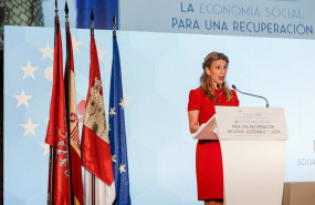 ep la ministra de trabajo y economia social yolanda diaz preside la reunion europea de alto nivel de