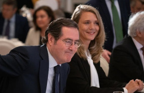 ep la presidenta de cepyme angela de miguel y el presidente de la ceoe antonio garamendi durante un