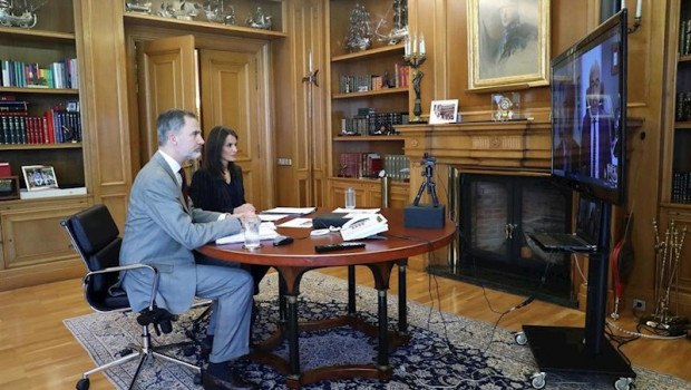 ep los reyes felipe y letizia se reunen por videoconferencia con el presidente del consejo general