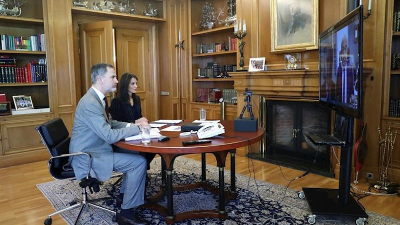 ep los reyes felipe y letizia se reunen por videoconferencia con el presidente del consejo general ep los reyes felipe y letizia se reunen por videoconferencia con el presidente del consejo general