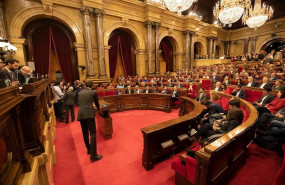 ep vista del hemiciclo del parlament durante un pleno extraordinario convocado tras la decision de