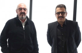 ep el director de mediapro jaume roures y el presentador de television y productor andreu