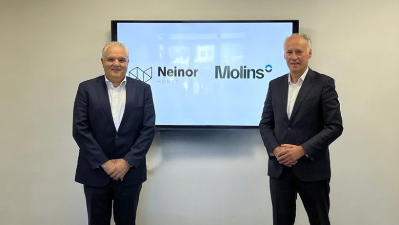 El director del negocio de Concrete & Aggregate de Molins en España, Ramon Torrescasana, y el director general de operaciones de Neinor Homes, Fernando Hernanz. | MOLINS ep el director del negocio de concrete aggregate de molins en espana ramon torrescasana y el
