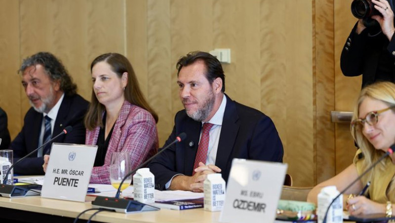 ep el ministro de transportes y movilidad sostenible oscar puente en una mesa redonda de la onu en
