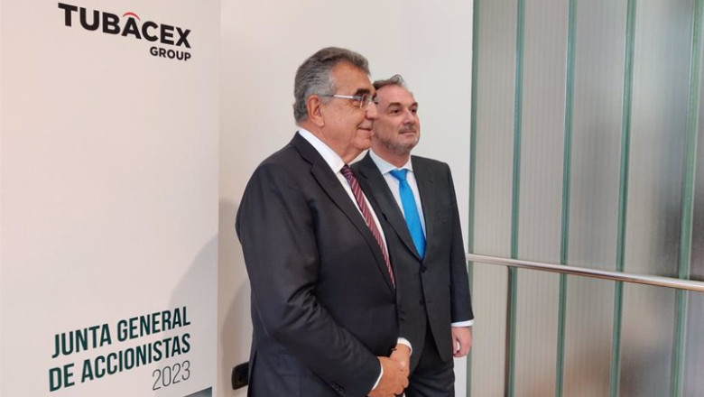 ep el presidente de tubacex francisco javier garcia sanz y el ceo de la compania jesus esmoris ep el presidente de tubacex francisco javier garcia sanz y el ceo de la compania jesus esmoris