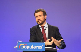 ep el presidente del pp pablo casado interviene en una rueda de prensa para presentar su plan de