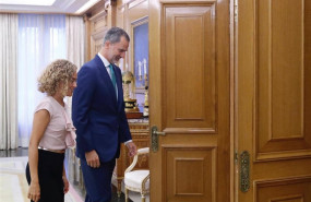 ep el rey felipe vi recibe en audiencia a la presidenta del congreso meritxell batet en el palacio
