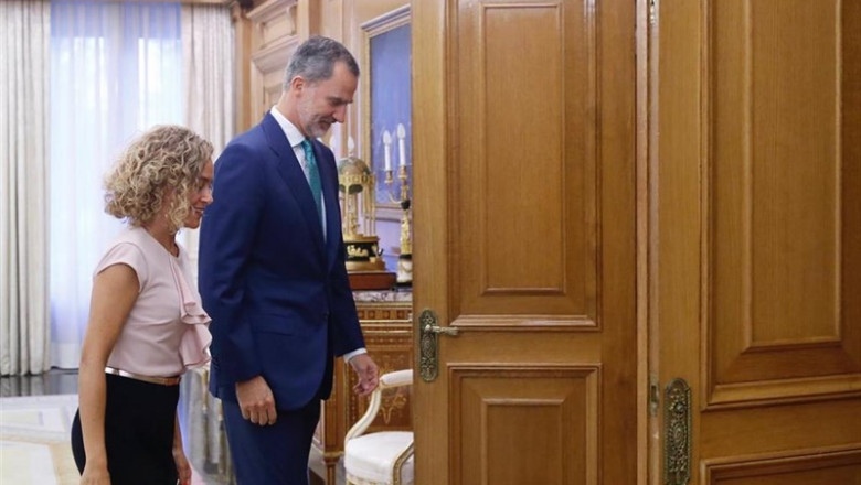 ep el rey felipe vi recibe en audiencia a la presidenta del congreso meritxell batet en el palacio