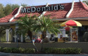 ep march 18 2020 - titusville florida united states- customers eat outdoors at a mcdonalds in