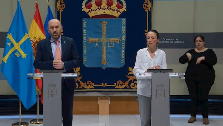 ep rueda de prensa telematica del vicepresidente del gobierno asturiano juan cofino y la portavoz ep rueda de prensa telematica del vicepresidente del gobierno asturiano juan cofino y la portavoz