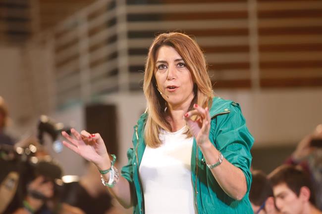 Susana Díaz, en un acto de campaña electoral en Málaga | ALEX ZEA (EUROPA PRESS) ep susana diaz enactocampana electoralmalaga