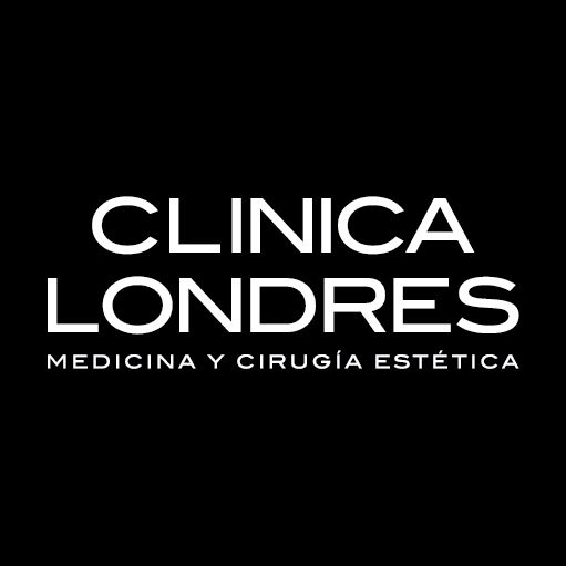 logotipo clinica londres ig byn fondo negro invertido