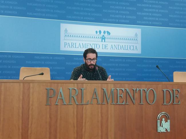 El diputado de Podemos Andalucía David Moscoso en rueda de prensa | EUROPA PRESS ep diputadopodemos andalucia david moscosoruedaprensa
