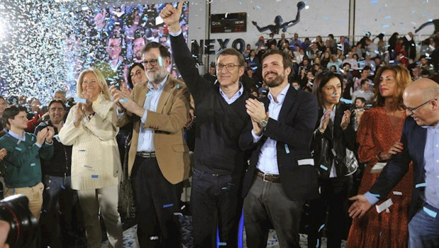 ep el expresidente del gobierno mariano rajoy el candidato del pp al 5a y el presidente del partido