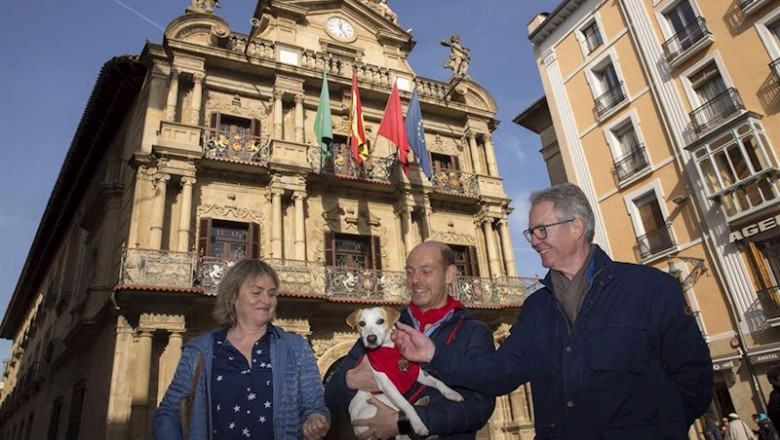 ep el perro pipper en la plaza del ayuntamiento