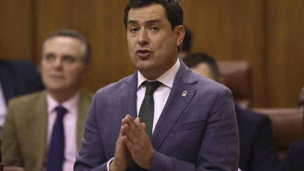 ep el presidente de la junta de andalucia juanma moreno durante su intervencion en la primera