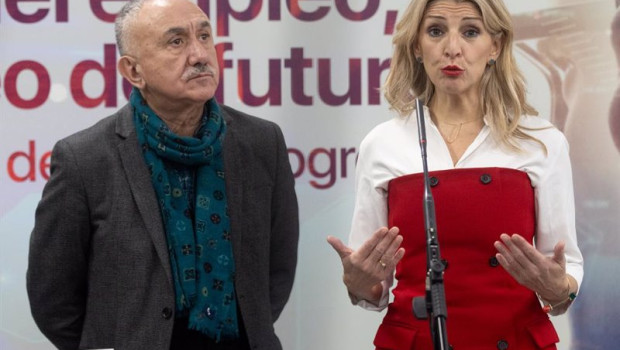ep el secretario general de ugt pepe alvarez y la vicepresidenta segunda del gobierno y ministra de