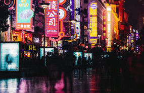 dl china shanghai prc peoples republic of china night city street neon signs view unsplash
