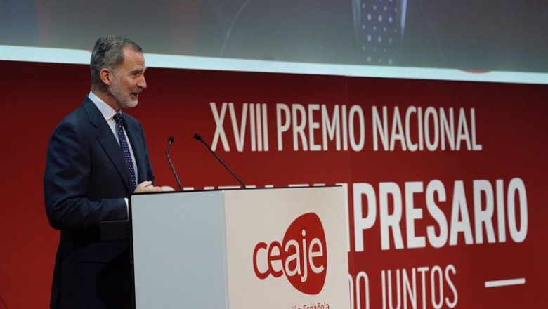 Archivo - El Rey Felipe VI durante su intervención en el XVIII Premio Nacional Joven Empresario organizado por Ceaje | CEAJE - Archivo ep archivo el rey felipe vi durante su intervencion en el xviii premio nacional joven empresario