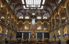 ep archivo   vista de varios paneles del ibex 35 en el palacio de la bolsa a 21 de octubre de 2022