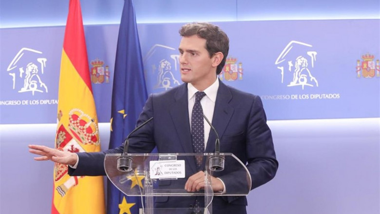 El presidente de Ciudadanos, Albert Rivera, ofrece una rueda de prensa en el Congreso de los Diputados. | Jesús Hellín - Europa Press ep el presidente de ciudadanos albert rivera ofrece una rueda de prensa en el congreso de los 20190923121003