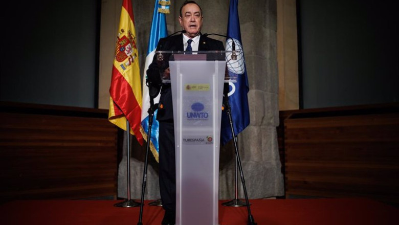 ep el presidente de guatemala alejandro giammattei durante el coctel de bienvenida de fitur 2023 en ep el presidente de guatemala alejandro giammattei durante el coctel de bienvenida de fitur 2023 en