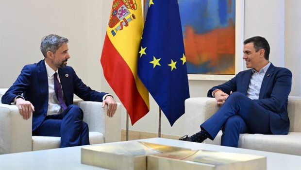 ep el presidente del gobierno pedro sanchez se reune con el presidente del fondo internacional para