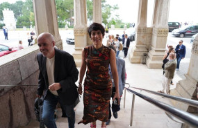 ep el secretario general de ccoo unai sordo con la ministra elma saiz en la universidad