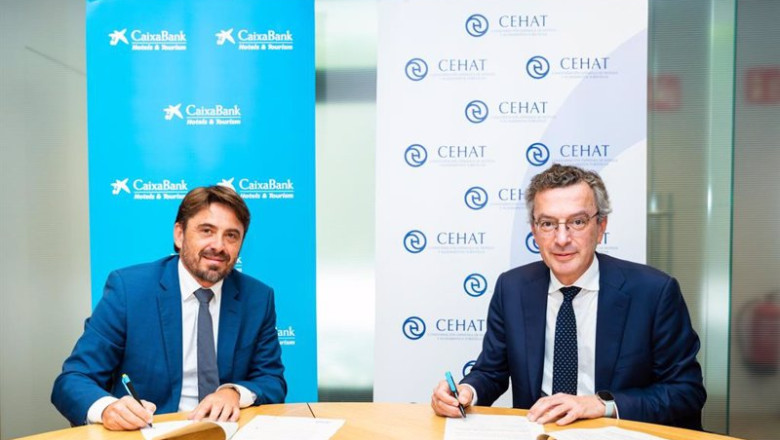 ep jorge marichal presidente de cehat y david rico director de caixabank hotel tourism ep jorge marichal presidente de cehat y david rico director de caixabank hotel tourism