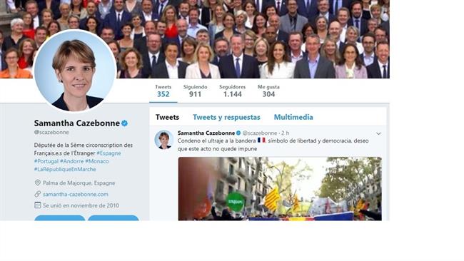 La diputada francesa Samantha Cazebonne | TWITTER ep la diputada francesa samantha cazebonne