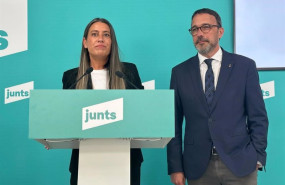 ep la portavoz de junts en el congreso miriam nogueras con el portavoz del partido josep rius
